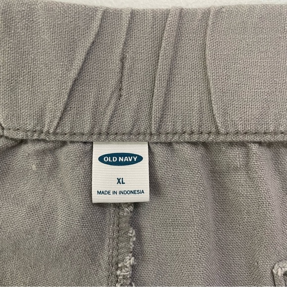 Old Navy Wide Leg Linen Blend Pants Pull On Basalt Color Neutral Minimalist XL - Picture 11 of 14